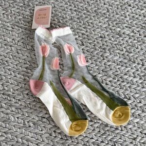 Sheer Pink Tulip Women’s Socks - Unbranded